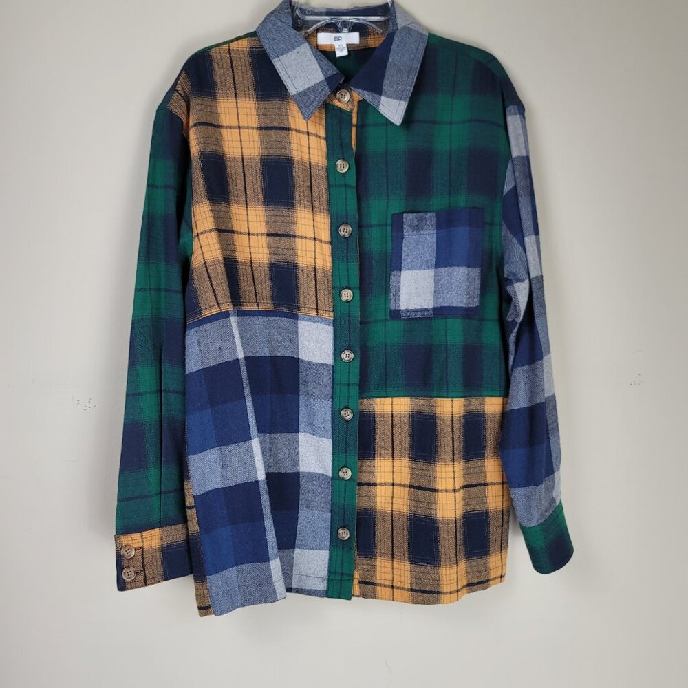 BP Button Front Long Sleeve Plaid Shirt - Picture 3 of 11